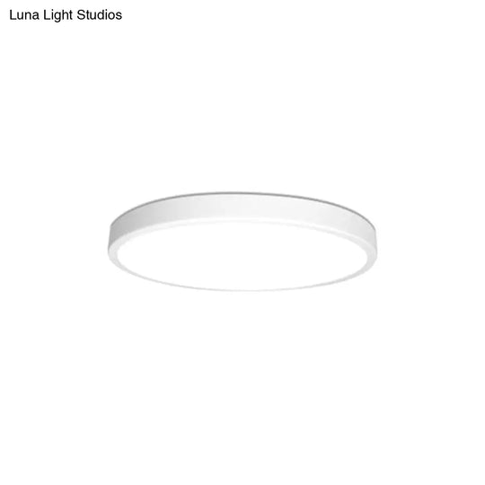 Modern White Led Flush Mount Light - Ultra Thin Ceiling Lighting With Acrylic Shade For Bedroom