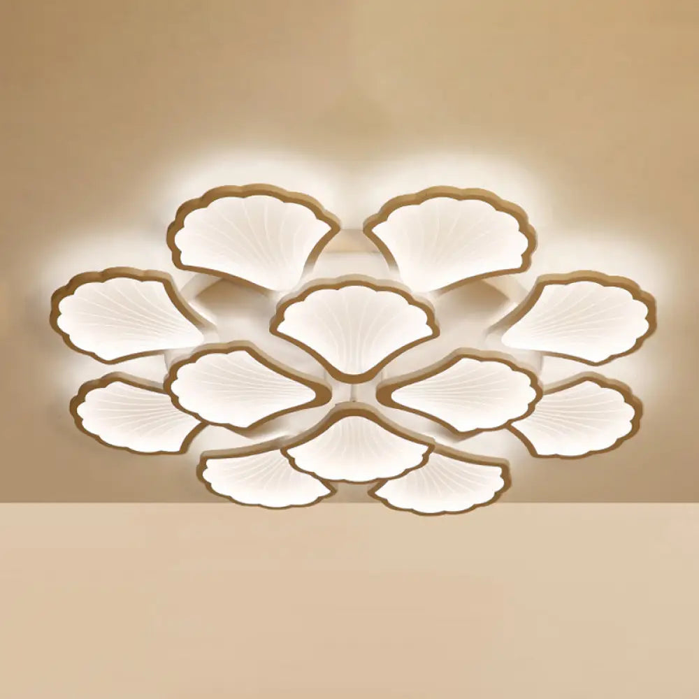 Modern White Led Ginkgo Leaf Ceiling Light For Living Room 12 /