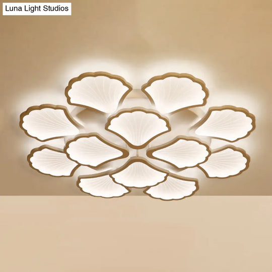 Modern White Led Ginkgo Leaf Ceiling Light For Living Room 12 /