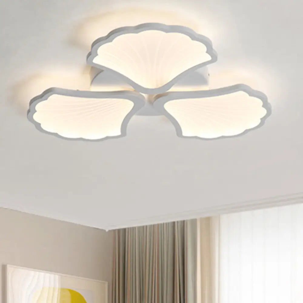 Modern White Led Ginkgo Leaf Ceiling Light For Living Room 3 /