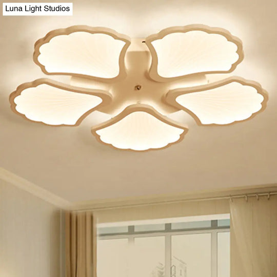 Modern White Led Ginkgo Leaf Ceiling Light For Living Room 5 /