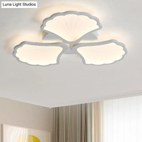 Modern White Led Ginkgo Leaf Ceiling Light For Living Room 3 /