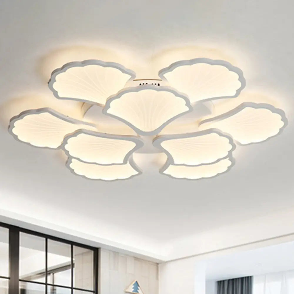 Modern White Led Ginkgo Leaf Ceiling Light For Living Room 9 /