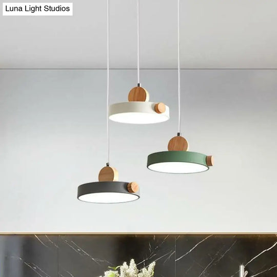 Modern White Led Hanging Pendant - Simplicity Acrylic 3 Heads Dining Room Ceiling Lamp