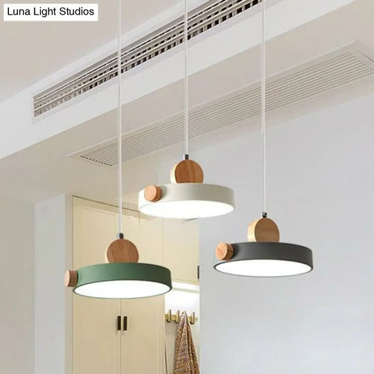 Modern White Led Hanging Pendant - Simplicity Acrylic 3 Heads Dining Room Ceiling Lamp