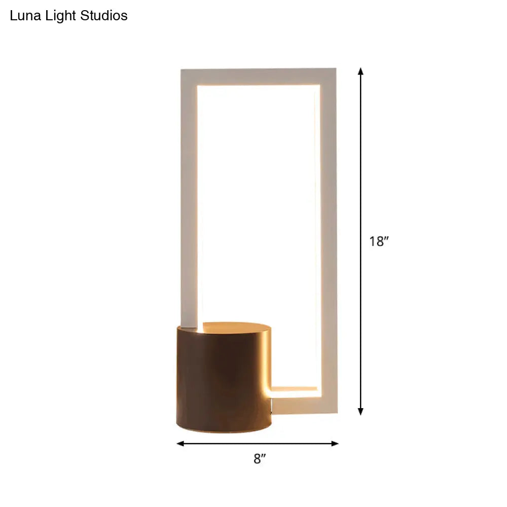 Modern White Led Study Desk Lamp With Warm/White Light And Acrylic Shade