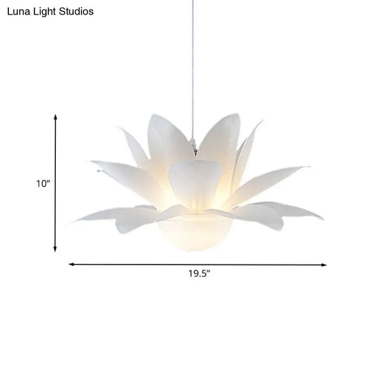 White Lotus Pendant Chandelier With Acrylic Panel Shade