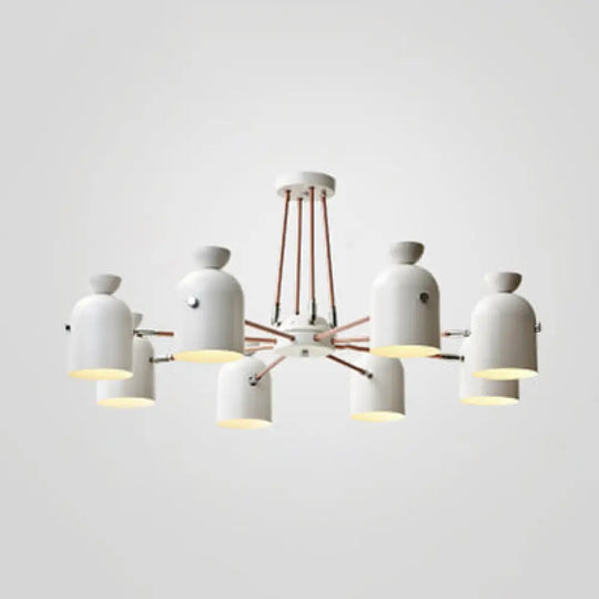 Modern White Metallic Chandelier | Elegant Hanging Lighting For Living Room Or Villa 8 /