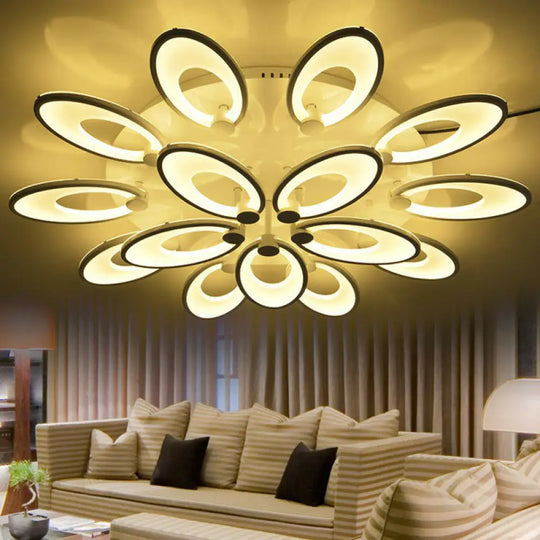 Modern White Peacock Led Ceiling Mount Light Fixture For Living Room 15 / Warm