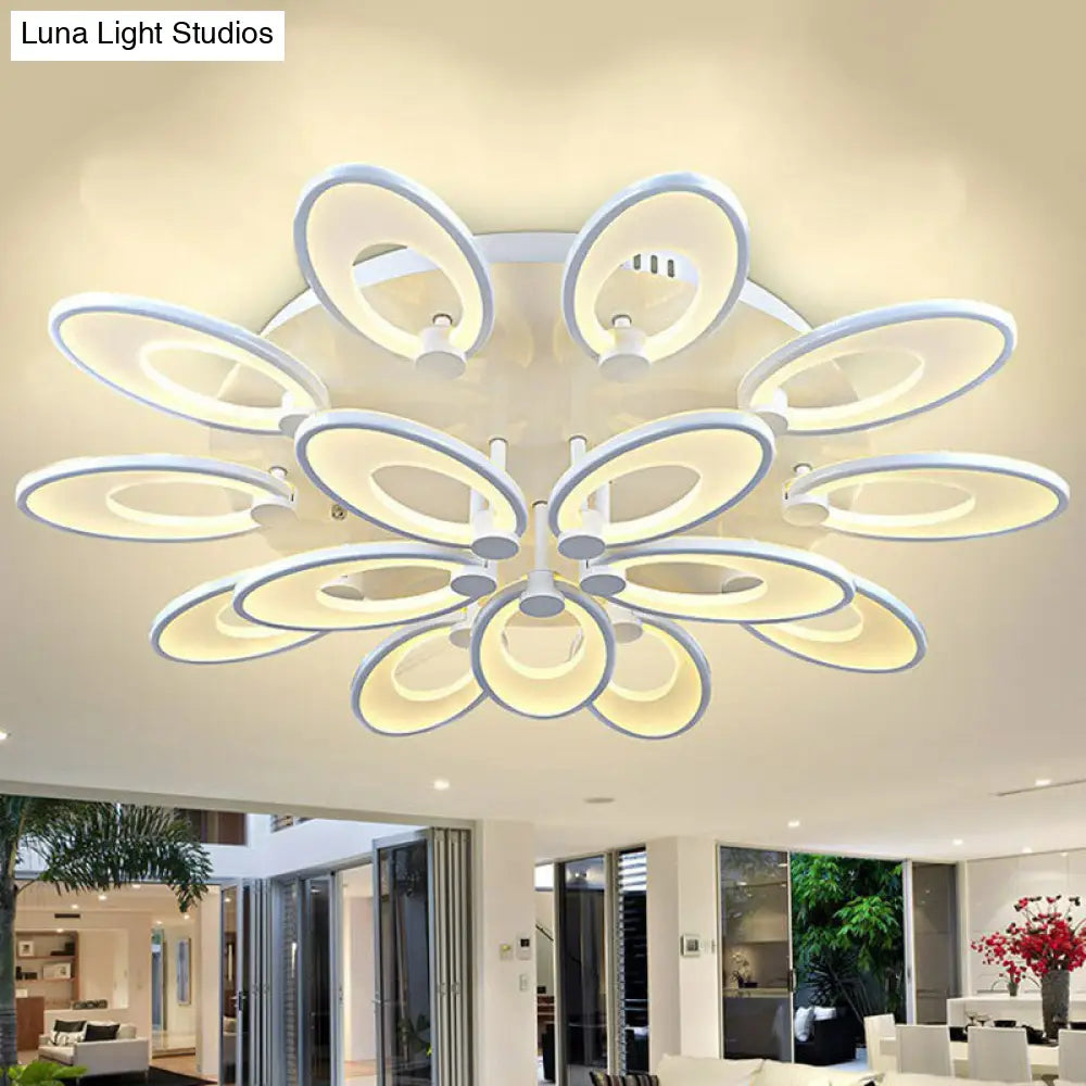 Modern White Peacock Led Ceiling Mount Light Fixture For Living Room