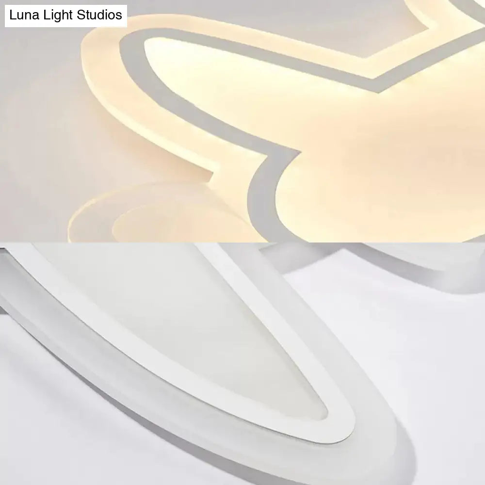 Modern White Propeller Plane Acrylic Led Ceiling Lamp For Nursing Room - Mount Light