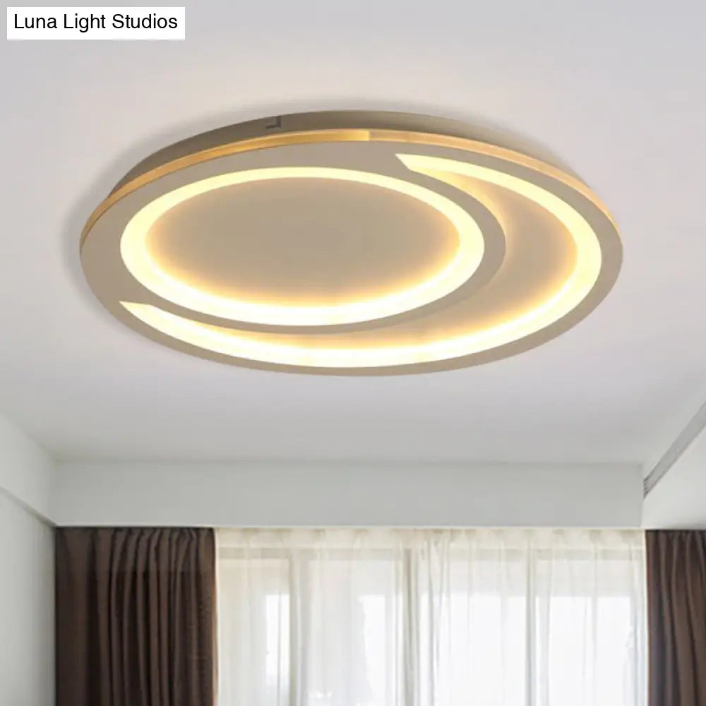 Modern White Ripple Flushmount Led Light Simple Metal Design 16’/19.5’/23.5’ Wide