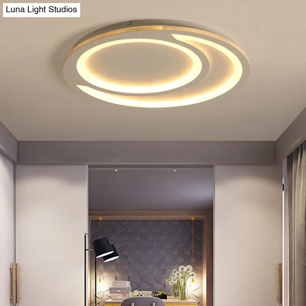 Modern White Ripple Flushmount Led Light Simple Metal Design 16/19.5/23.5 Wide / 23.5 Warm