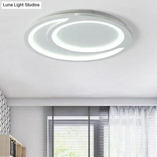 Modern White Ripple Flushmount Led Light Simple Metal Design 16’/19.5’/23.5’ Wide