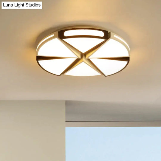 Modern White Round Ceiling Light For Kitchen Metal Flush Mount - 16’/19.5’ Lights With Black Accents