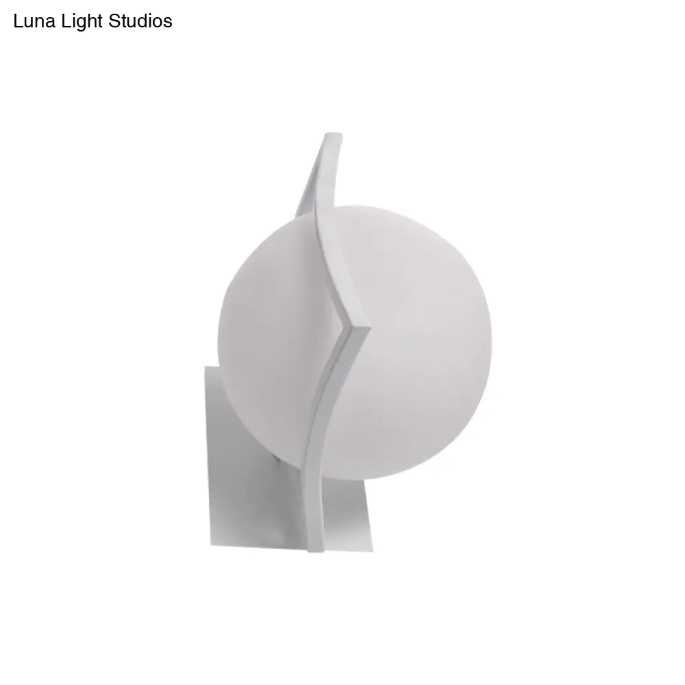 Modern White Sphere Opal Glass Kitchen Wall Sconce With 1 Light