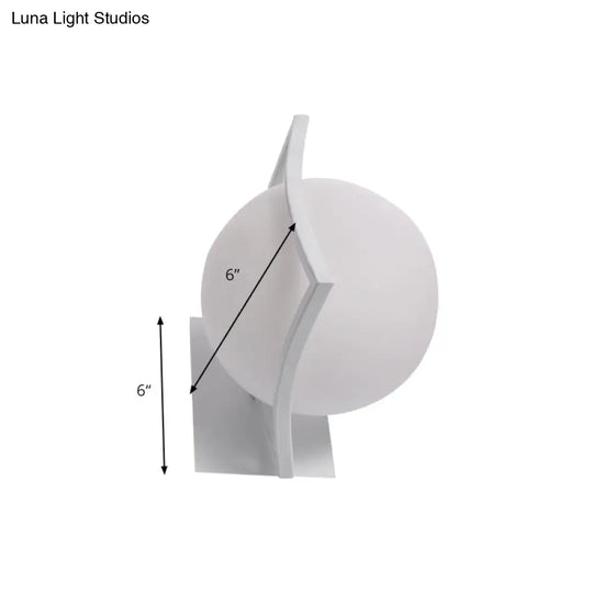 Modern White Sphere Opal Glass Kitchen Wall Sconce With 1 Light