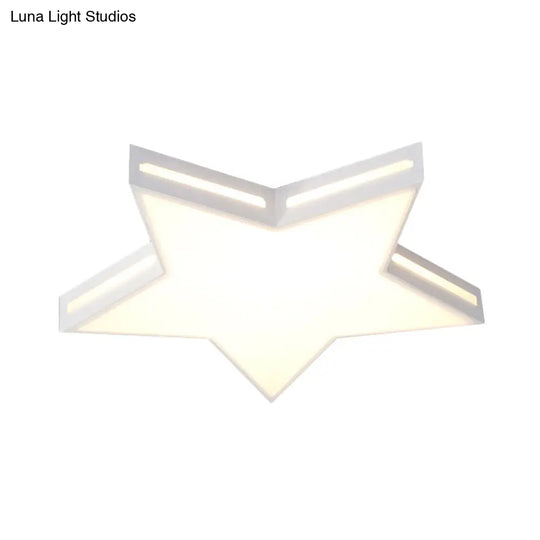 Modern White Star Led Ceiling Lamp For Boys’ Bedroom