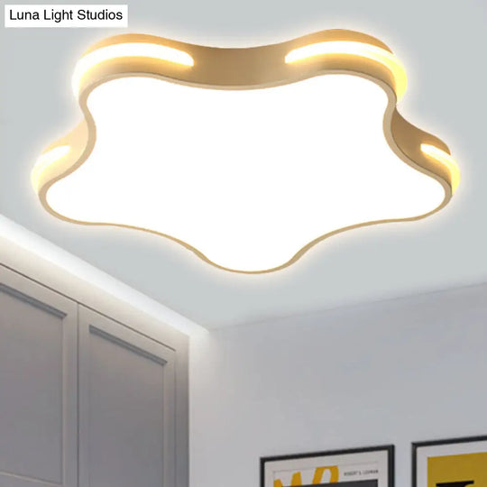 Modern White Star Led Ceiling Lamp For Boys Bedroom
