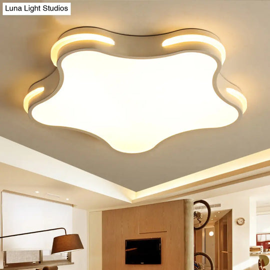 Modern White Star Led Ceiling Lamp For Boys Bedroom / B