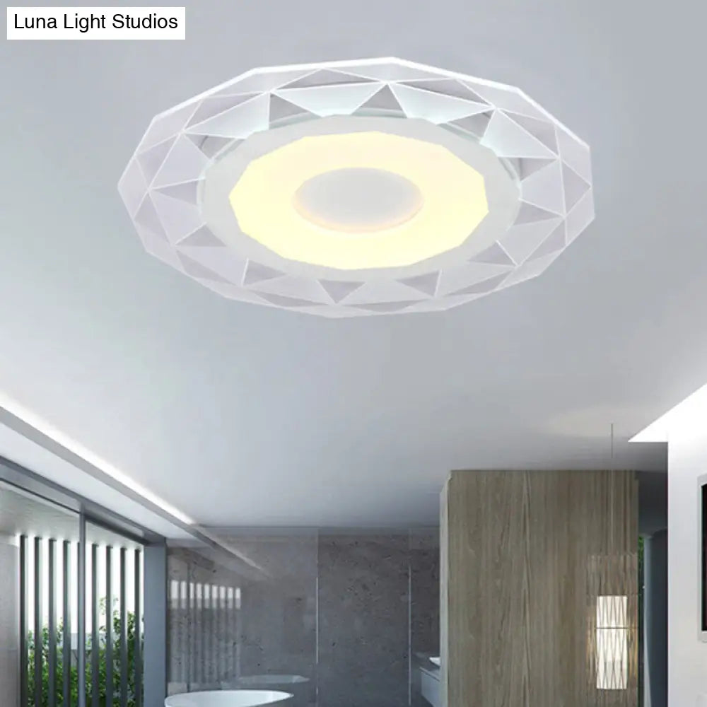 Modern White Sun Ceiling Light For Dining Room With Acrylic Flush Mount Design Clear / 16.5 Warm