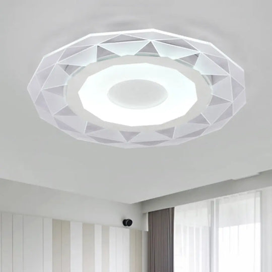 Modern White Sun Ceiling Light For Dining Room With Acrylic Flush Mount Design Clear / 16.5’