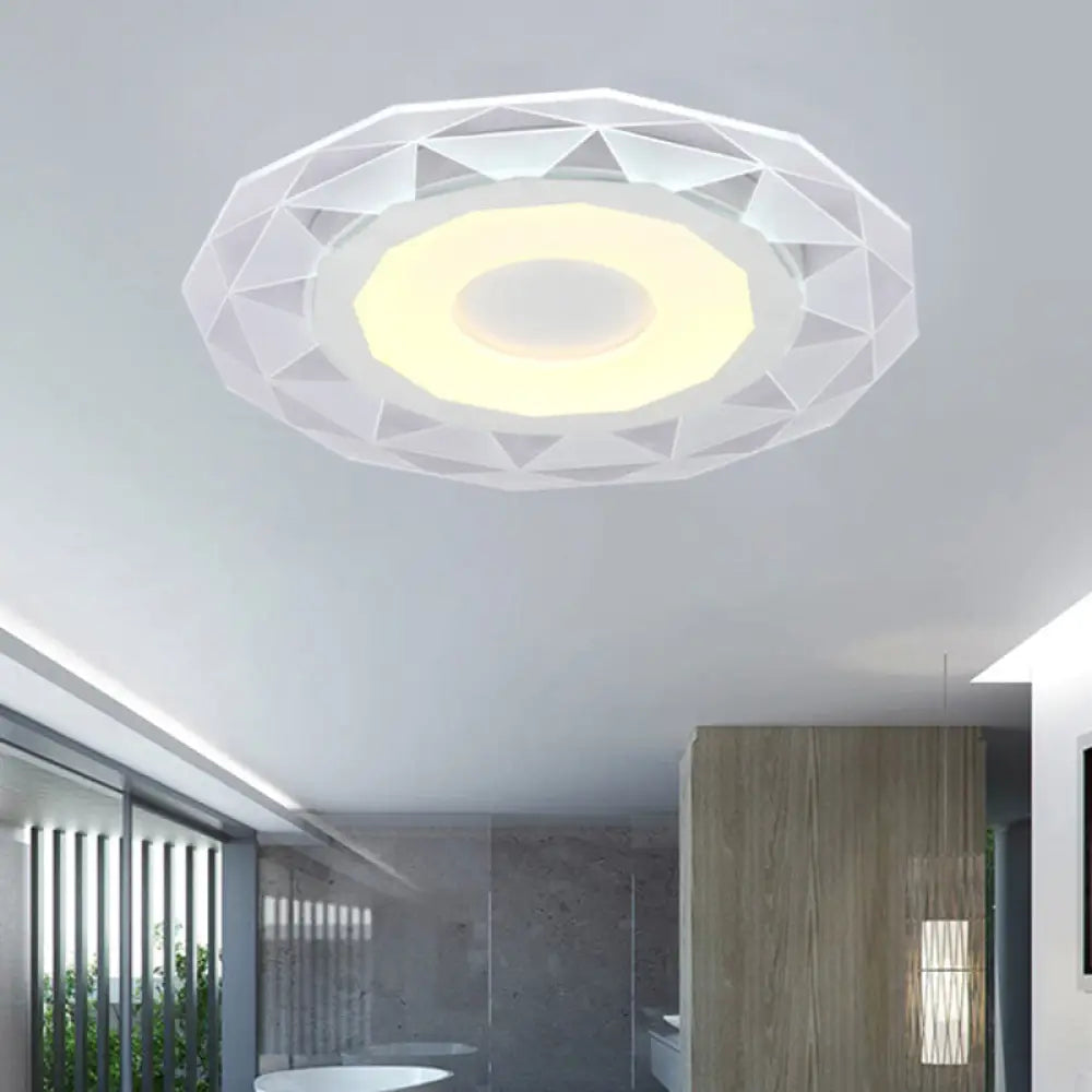 Modern White Sun Ceiling Light For Dining Room With Acrylic Flush Mount Design Clear / 16.5’ Warm