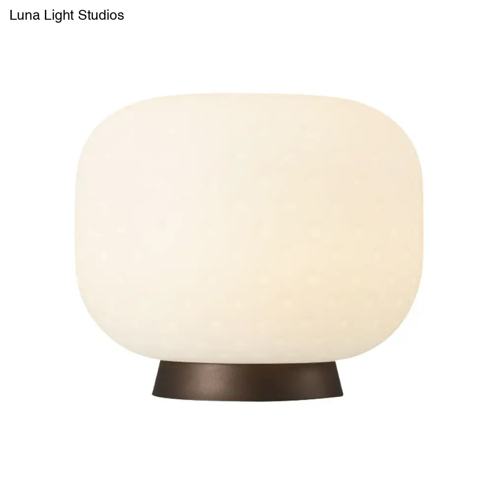 Modern White Table Lamp With Acrylic Drum Shade For Living Room Lighting