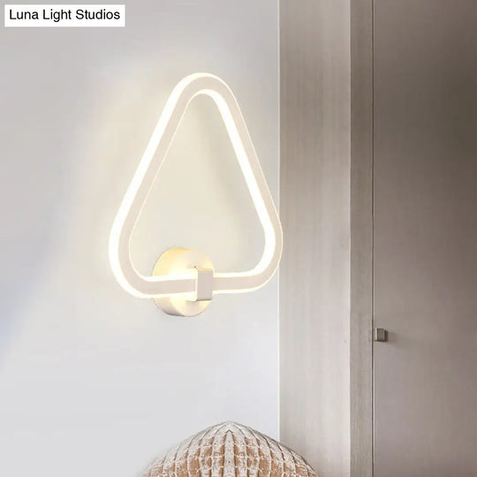 Modern White Triangle Led Acrylic Wall Lamp For Balcony - Mount Sconce