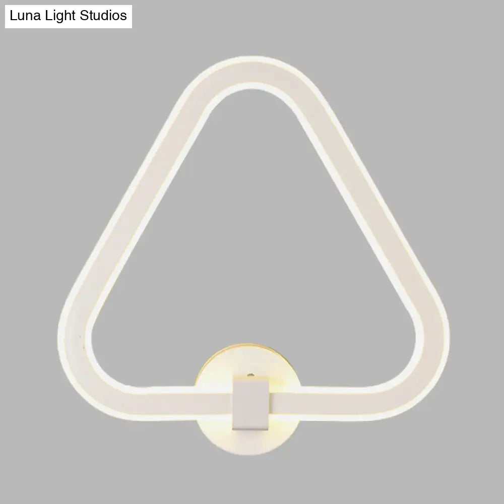 Modern White Triangle Led Acrylic Wall Lamp For Balcony - Mount Sconce