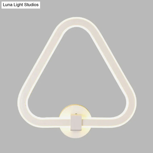 Modern White Triangle Led Acrylic Wall Lamp For Balcony - Mount Sconce