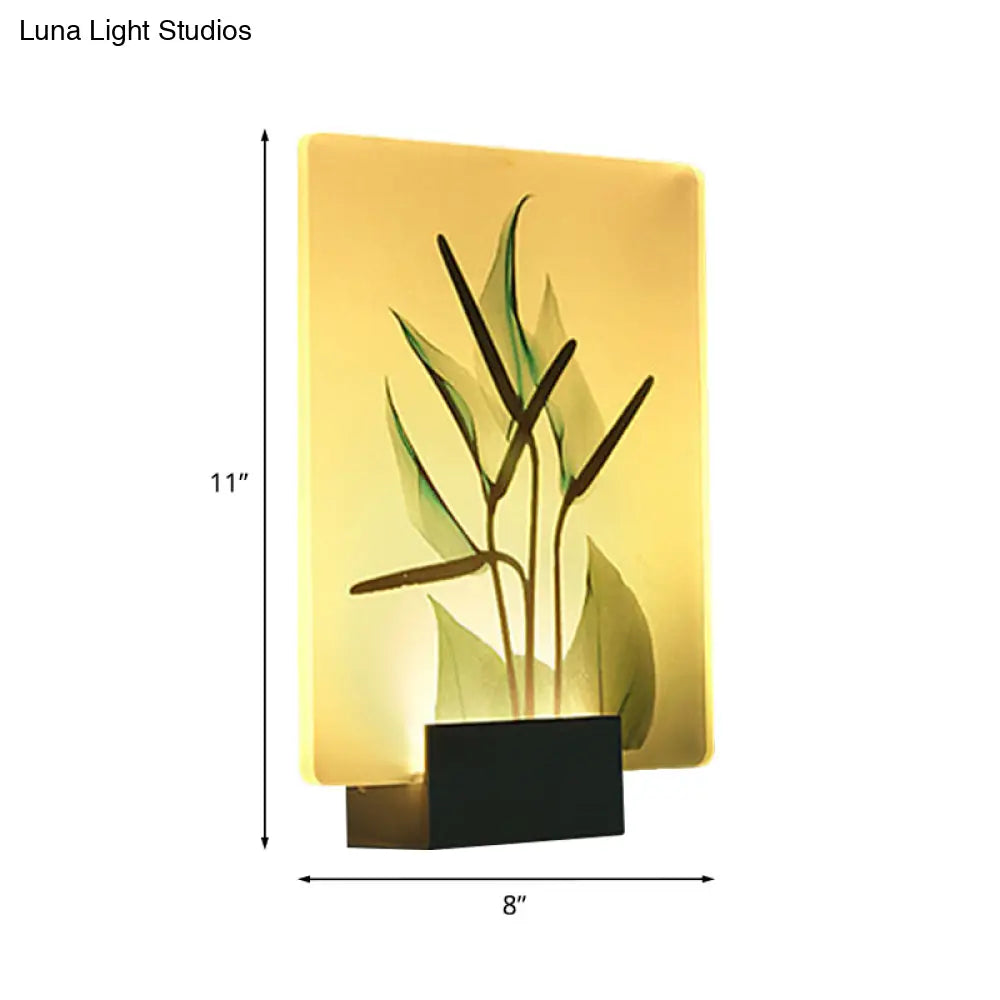 Modern White Wall Mounted Lamp With Corner Led Mural Lighting And Patterned Acrylic Shade