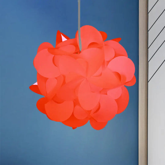 Modern Windmill Plastic Ceiling Pendant - Red/White 3 Sizes 1 Light Fixture Red / 10’