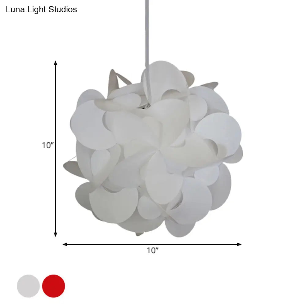 Modern Windmill Plastic Ceiling Pendant - Red/White 3 Sizes 1 Light Fixture