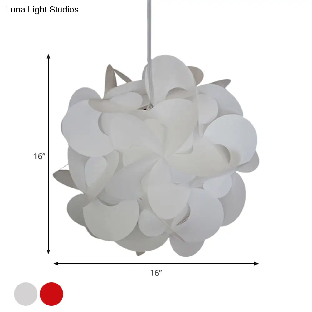 Modern Windmill Plastic Ceiling Pendant - Red/White 3 Sizes 1 Light Fixture