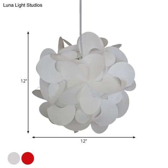 Modern Windmill Plastic Ceiling Pendant - Red/White 3 Sizes 1 Light Fixture