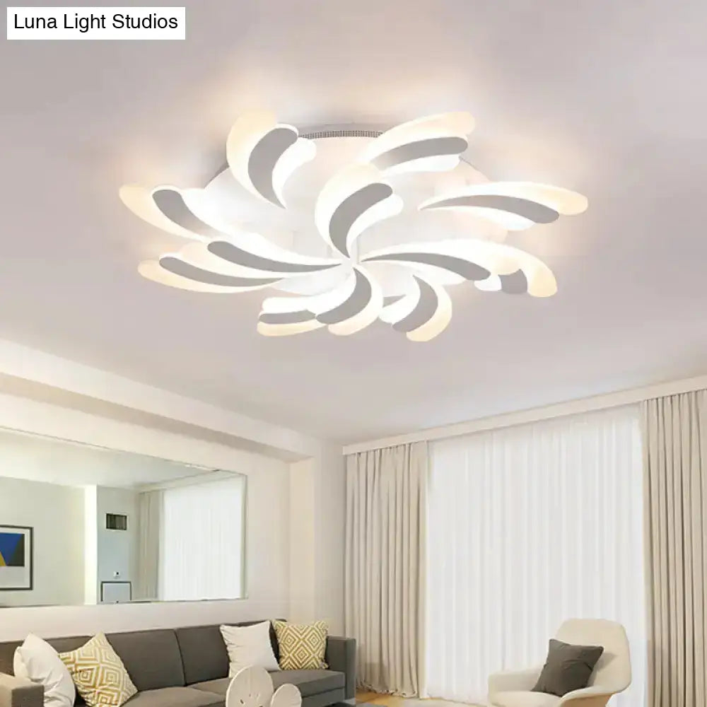 Modern Wing Ceiling Light: Stylish Acrylic Semi Flush Mount Fixture (9/12/15 Light Options) -