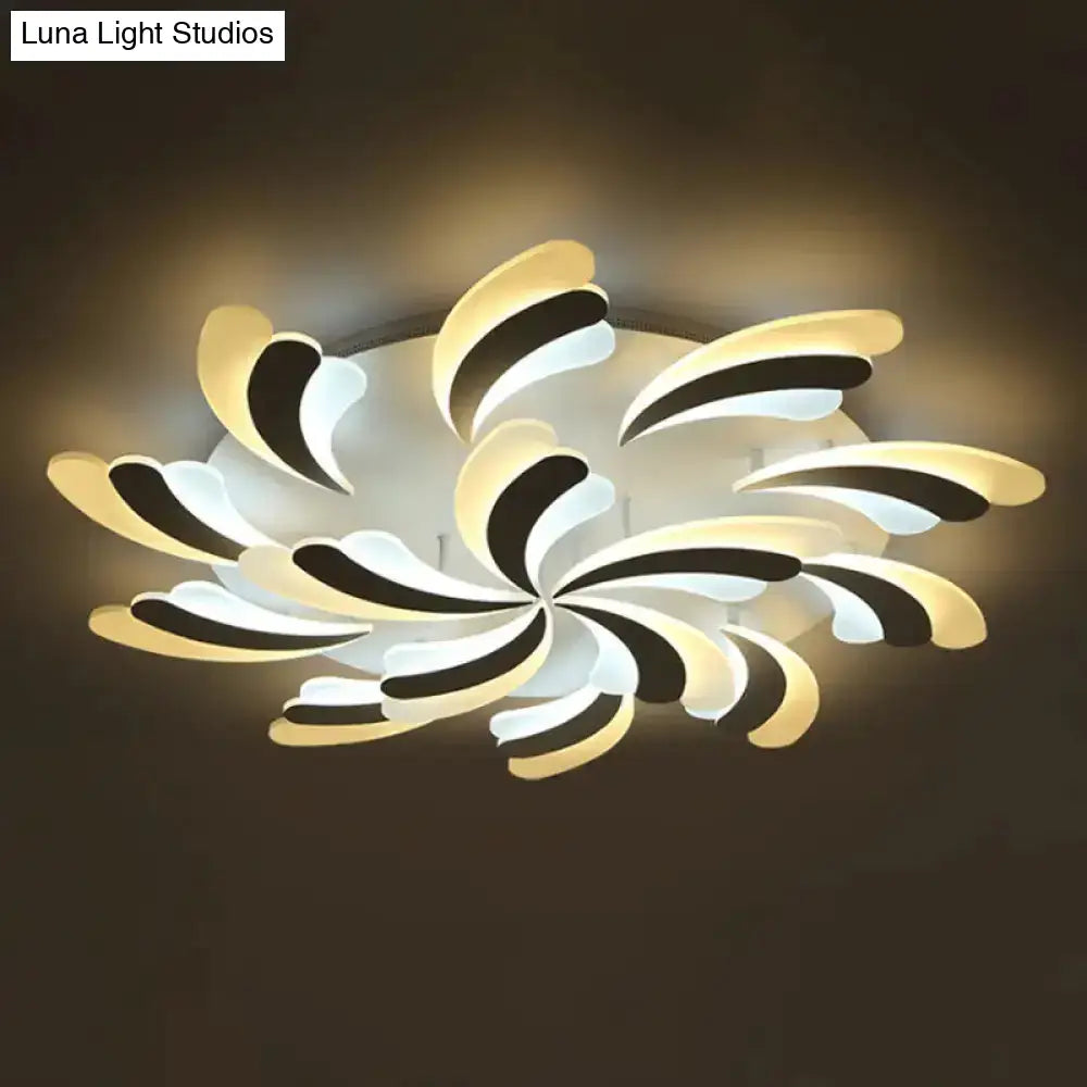 Modern Wing Ceiling Light: Stylish Acrylic Semi Flush Mount Fixture (9/12/15 Light Options) -