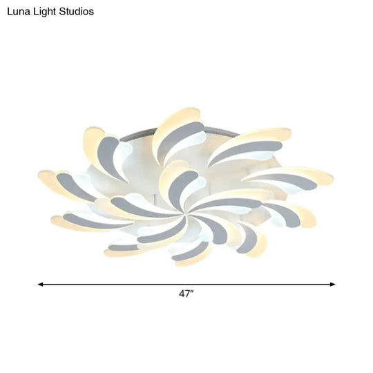 Modern Wing Ceiling Light: Stylish Acrylic Semi Flush Mount Fixture (9/12/15 Light Options) -