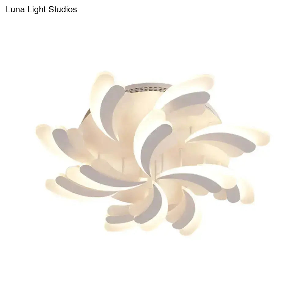 Modern Wing Ceiling Light: Stylish Acrylic Semi Flush Mount Fixture (9/12/15 Light Options) -