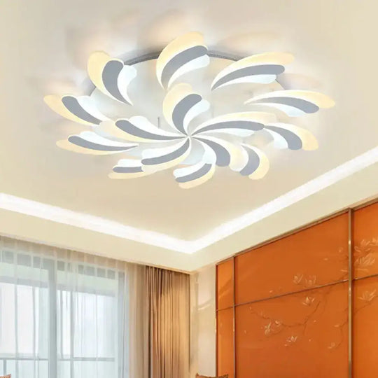 Modern Wing Ceiling Light: Stylish Acrylic Semi Flush Mount Fixture (9/12/15 Light Options) -