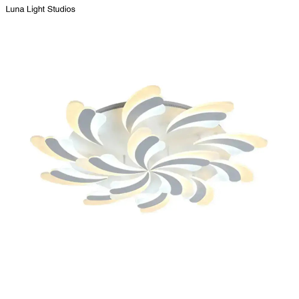 Modern Wing Ceiling Light: Stylish Acrylic Semi Flush Mount Fixture (9/12/15 Light Options) -