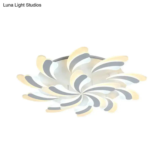 Modern Wing Ceiling Light: Stylish Acrylic Semi Flush Mount Fixture (9/12/15 Light Options) -