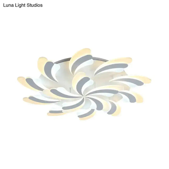 Modern Wing Ceiling Light: Stylish Acrylic Semi Flush Mount Fixture (9/12/15 Light Options) -