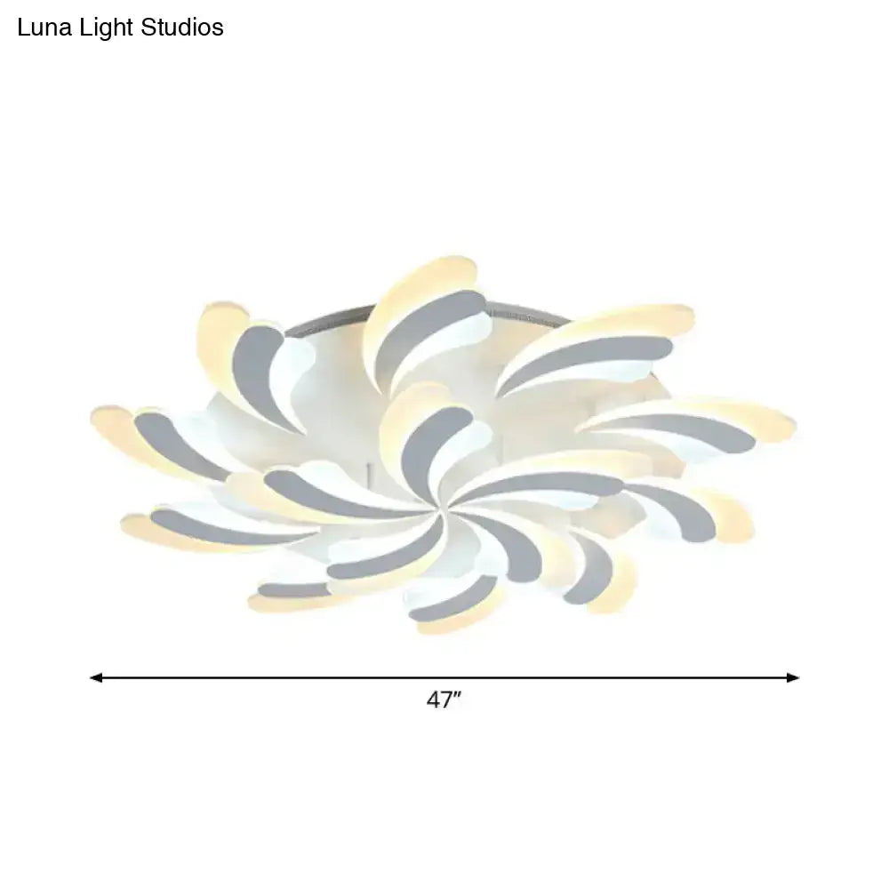 Modern Wing Ceiling Light: Stylish Acrylic Semi Flush Mount Fixture (9/12/15 Light Options) -