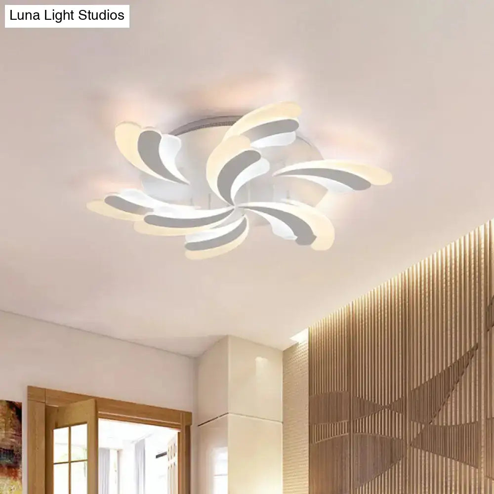 Modern Wing Ceiling Light: Stylish Acrylic Semi Flush Mount Fixture (9/12/15 Light Options) -