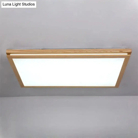 Modern Wood Flush Mount Led Ceiling Light For Living Room With Acrylic Shade –