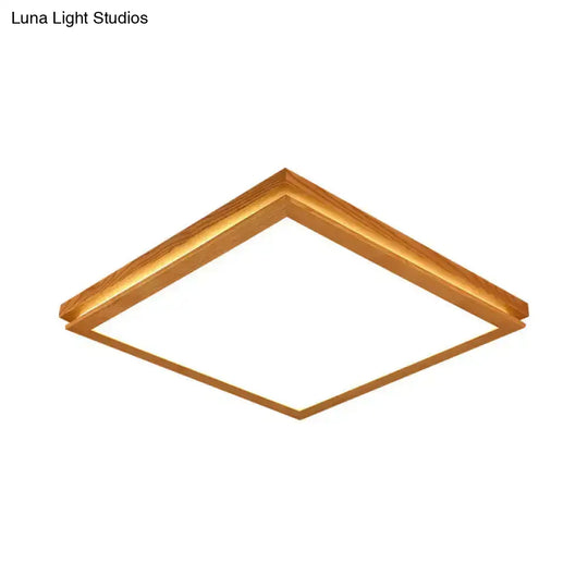 Modern Wood Flush Mount Led Ceiling Light For Living Room With Acrylic Shade –