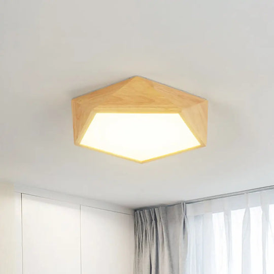 Modern Wood Frame Led Ceiling Light - Beige Warm/White 16.5’/20.5’/24.5’ Wide / 16.5’ Warm