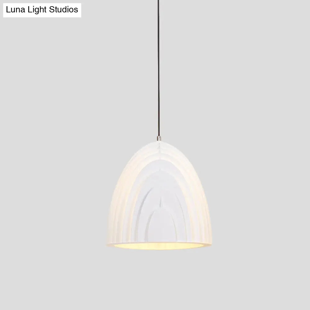 Wood Grain Dome Pendant Light With Color Options